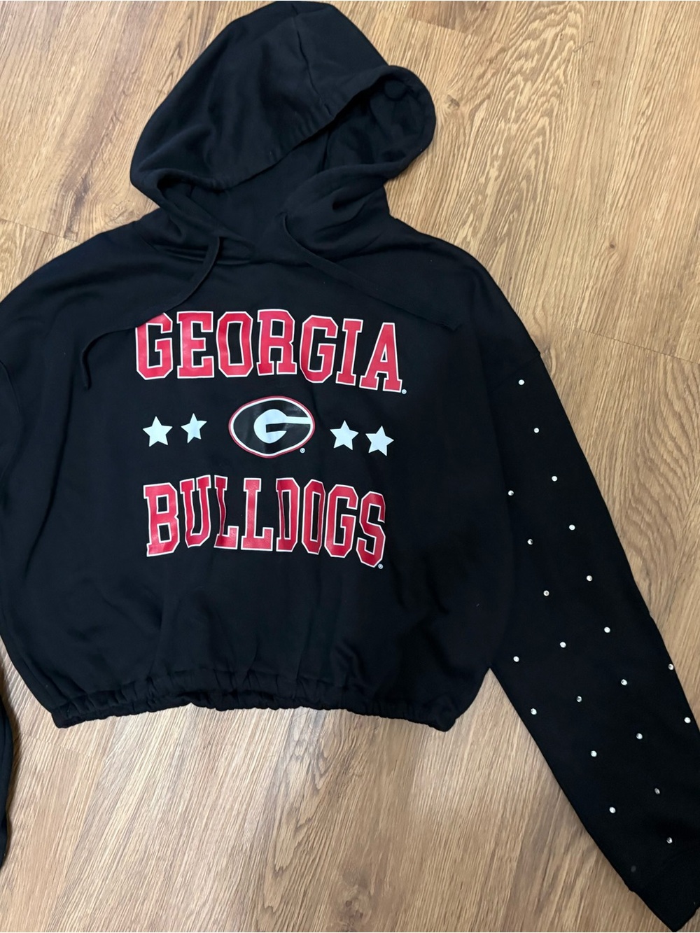 Georgia Bulldogs Black Cropped Hoodie Sweater